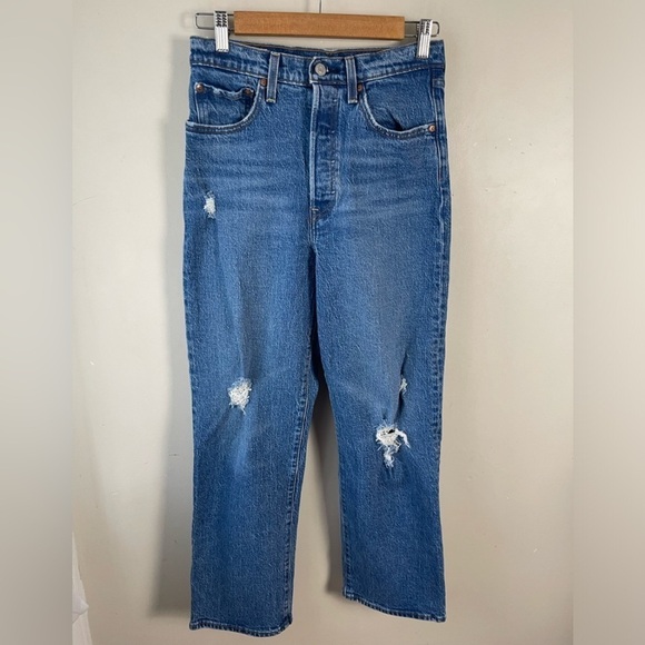 Levi's Premium Ribcage Straight Ankle Jean sold at Aritzia in Jive Tribe size 27 - Picture 5 of 16